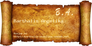 Barthalis Angelika névjegykártya